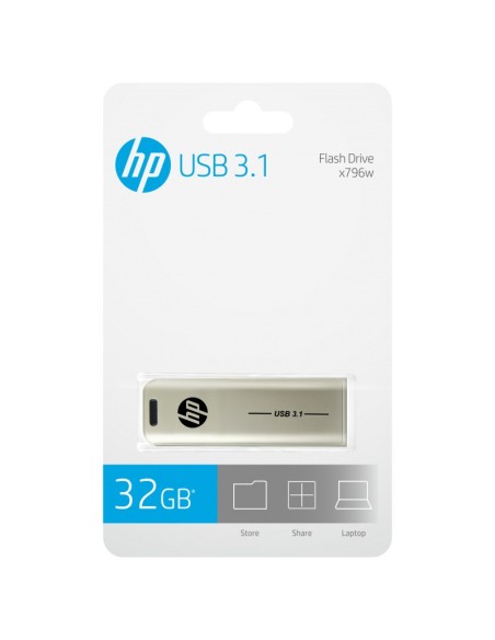 HP x796w unidad flash USB 32 GB USB tipo A 3.2 Gen 1 (3.1 Gen 1) Plata