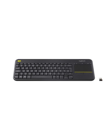 Logitech Wireless Touch Keyboard K400 Plus teclado RF inalámbrico AZERTY Francés Negro