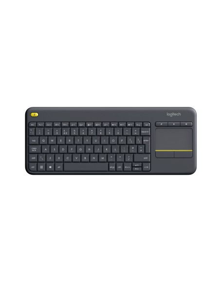 Logitech Wireless Touch Keyboard K400 Plus teclado RF inalámbrico AZERTY Francés Negro
