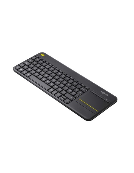 Logitech Wireless Touch Keyboard K400 Plus teclado RF inalámbrico AZERTY Francés Negro
