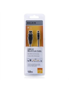 Belkin USB 2.0 A Mini USB B, 1.8m cable USB 1,8 m USB A Mini-USB B Negro