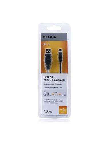 Belkin USB 2.0 A Mini USB B, 1.8m cable USB 1,8 m USB A Mini-USB B Negro