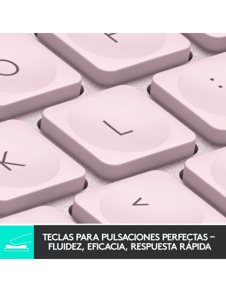 Logitech MX Keys Mini Minimalist Wireless Illuminated Keyboard teclado RF Wireless + Bluetooth Español Rosa
