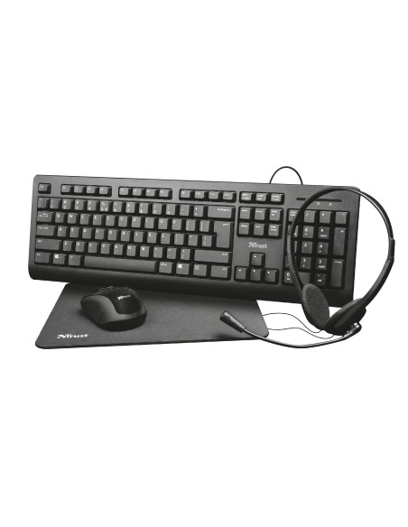 Trust HEADPHONES + 4 IN 1 MAT teclado Español