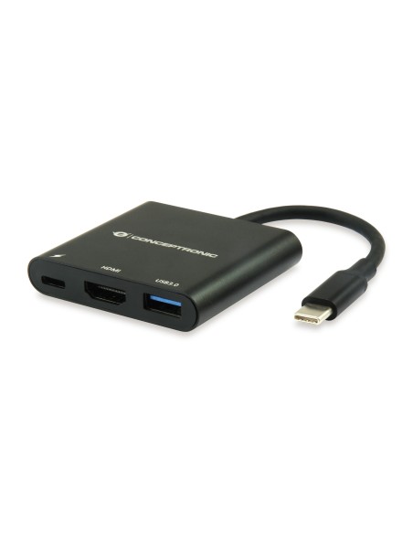 Conceptronic DONN01B hub de interfaz USB 3.2 Gen 1 (3.1 Gen 1) Type-C 5000 Mbit s Negro