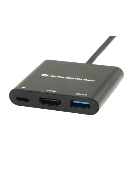 Conceptronic DONN01B hub de interfaz USB 3.2 Gen 1 (3.1 Gen 1) Type-C 5000 Mbit s Negro