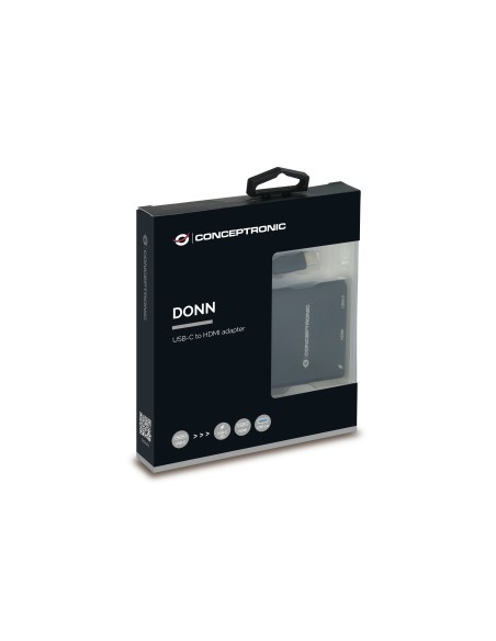 Conceptronic DONN01B hub de interfaz USB 3.2 Gen 1 (3.1 Gen 1) Type-C 5000 Mbit s Negro