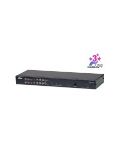 ATEN Switch KVM Cat 5 multi-interfaz de 16 puertos con 2 consolas