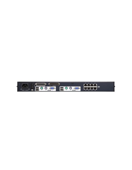 ATEN Switch KVM Cat 5 multi-interfaz de 8 puertos con 2 consolas