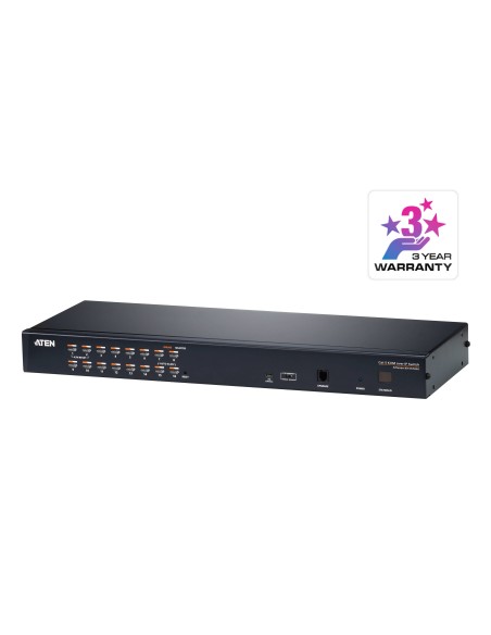 ATEN Switch KVM por IP multi-interfaz Cat 5 de 16 puertos con acceso compartido desde consolas local remota