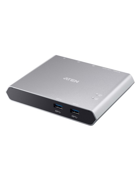 ATEN Docking switch de periféricos USB-C Gen1 de 2 puertos con power pass-through