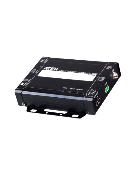 ATEN Switch con conversor de 2 puertos VGA HDMI a HDMI 4K