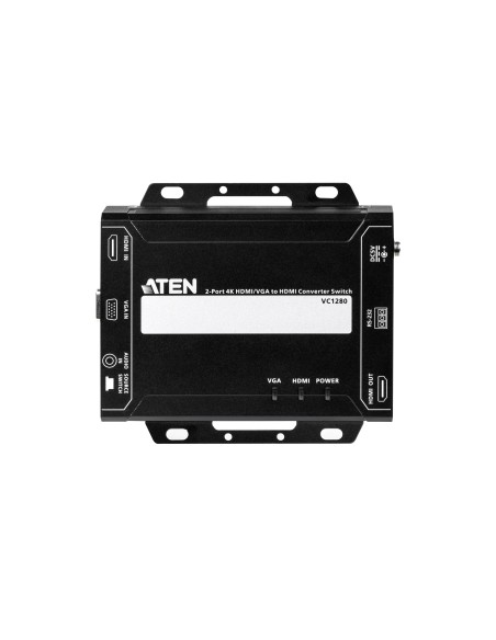 ATEN Switch con conversor de 2 puertos VGA HDMI a HDMI 4K