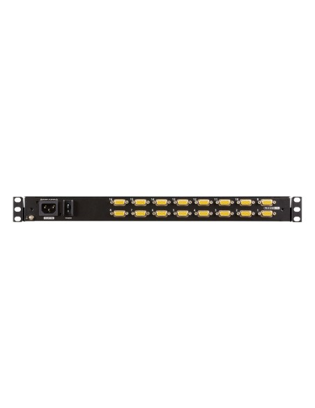 ATEN Consola LCD panorámica single rail con switch KVM integrado VGA PS 2-USB de 16 puertos