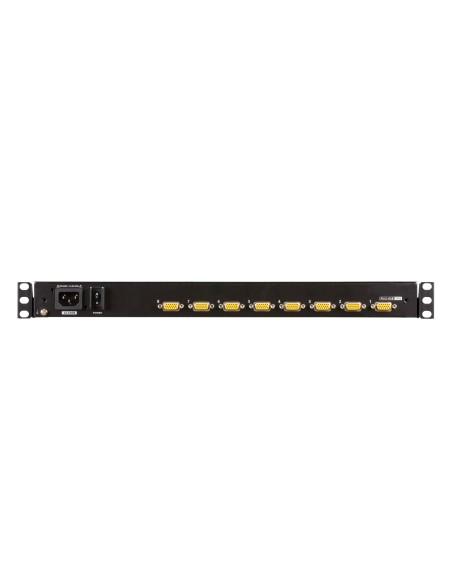 ATEN Consola LCD panorámica single rail con switch KVM integrado VGA PS 2-USB de 8 puertos
