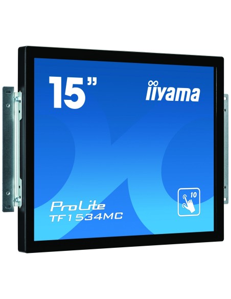 iiyama ProLite TF1534MC-B6X monitor pantalla táctil 38,1 cm (15") 1024 x 768 Pixeles Multi-touch Multi-usuario Negro