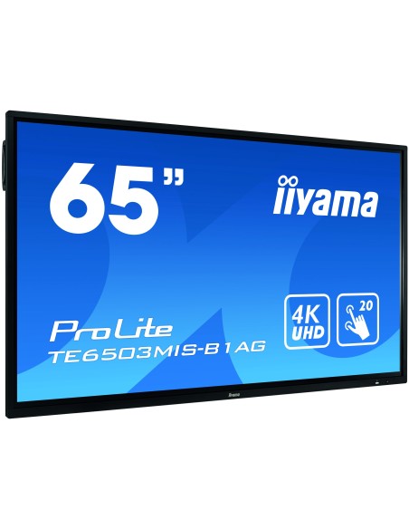 iiyama ProLite TE6503MIS-B1AG monitor pantalla táctil 163,8 cm (64.5") 3840 x 2160 Pixeles Multi-touch Multi-usuario Negro