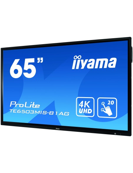 iiyama ProLite TE6503MIS-B1AG monitor pantalla táctil 163,8 cm (64.5") 3840 x 2160 Pixeles Multi-touch Multi-usuario Negro