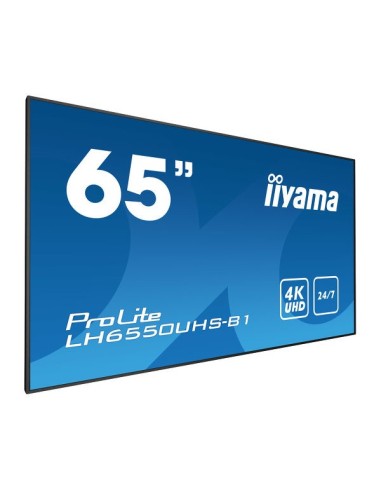 iiyama LH6550UHS-B1 pantalla de señalización Pared de vídeo 165,1 cm (65") LED 4K Ultra HD Negro