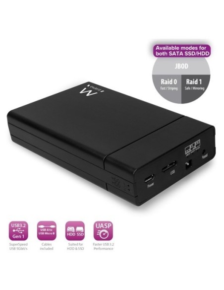 Ewent EW7043 caja para disco duro externo Carcasa de disco duro SSD Negro 2.5"