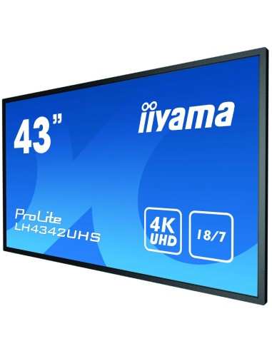 iiyama LH4342UHS-B1 pantalla de señalización Pantalla plana para señalización digital 108 cm (42.5") IPS 4K Ultra HD Negro