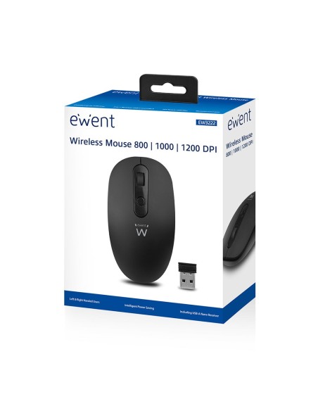 Ewent EW3222 ratón RF inalámbrico Óptico 1200 DPI Ambidextro