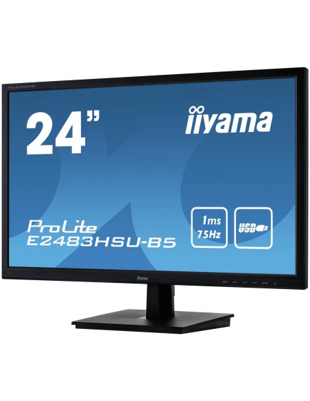 iiyama ProLite E2483HSU-B5 pantalla para PC 61 cm (24") 1920 x 1080 Pixeles Full HD LED Negro