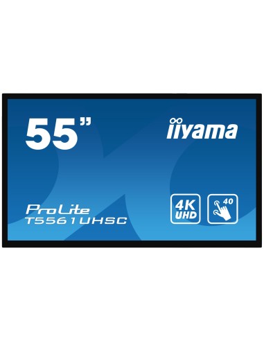 iiyama T5561UHSC-B1 pantalla de señalización Panel plano interactivo 139,7 cm (55") LED Full HD Negro Pantalla táctil