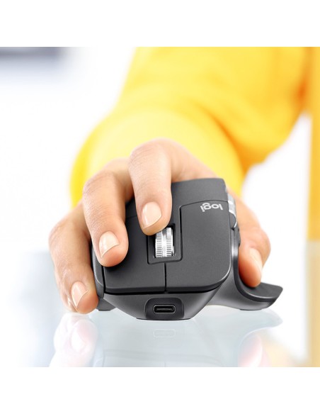 Logitech MX Master 3 ratón mano derecha RF inalámbrica + Bluetooth Laser 4000 DPI