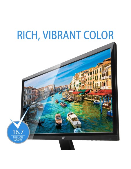V7 L21500WDS-9K LED display 54,6 cm (21.5") 1920 x 1080 Pixeles Full HD Negro
