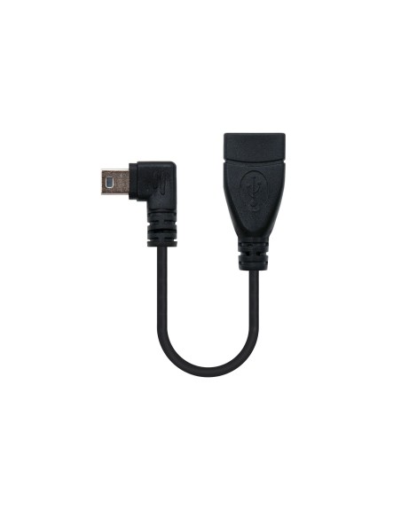 Nanocable CABLE USB 2.0 OTG ACODADO, TIPO MINI B M-A H, NEGRO, 15 CM