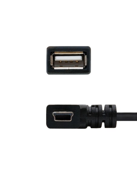 Nanocable CABLE USB 2.0 OTG ACODADO, TIPO MINI B M-A H, NEGRO, 15 CM