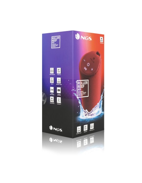 NGS ROLLER REEF Altavoz portátil estéreo Rojo 10 W