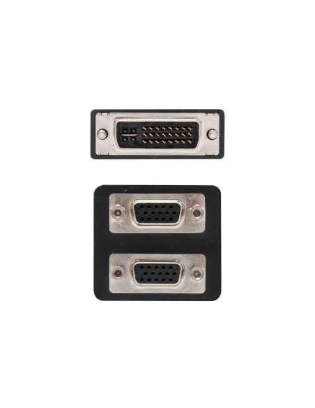 Nanocable 10.15.1950 adaptador de cable de vídeo 0,2 m DVI 2x VGA Negro