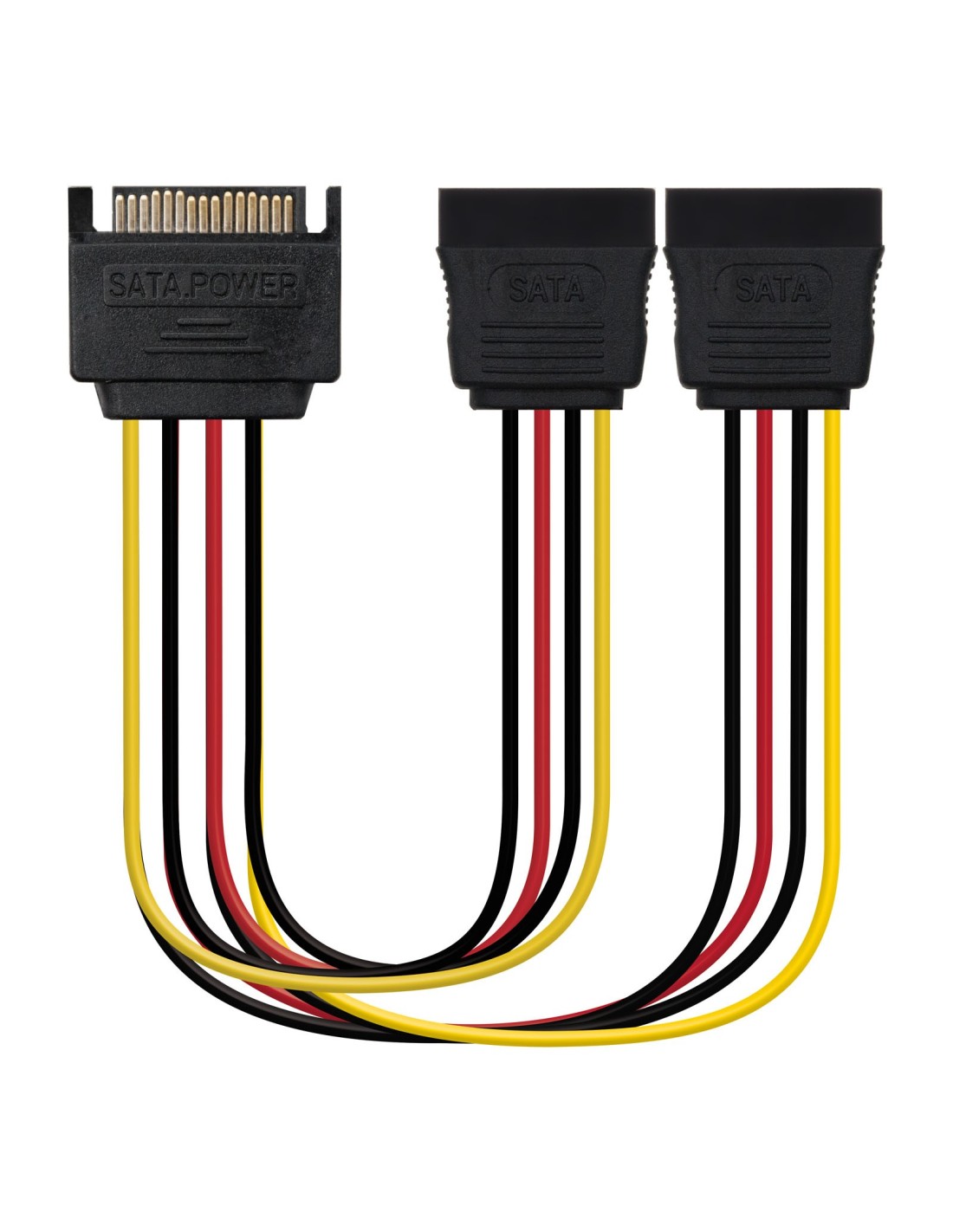 Nanocable Cable SATA Alimentacion SATA/M / 2xSATA/H, 20 cm