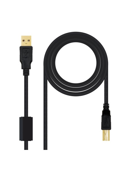 Nanocable 10.01.1204 cable USB 4 m USB 2.0 USB A USB B Negro