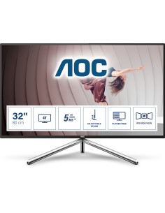 AOC U32U1 pantalla para PC 80 cm (31.5") 3840 x 2160 Pixeles 4K Ultra HD LED Negro, Plata