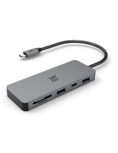 Maillon Technologique Premium MTHUB7 hub de interfaz USB 3.2 Gen 2 (3.1 Gen 2) Type-C 5000 Mbit s Aluminio, Gris