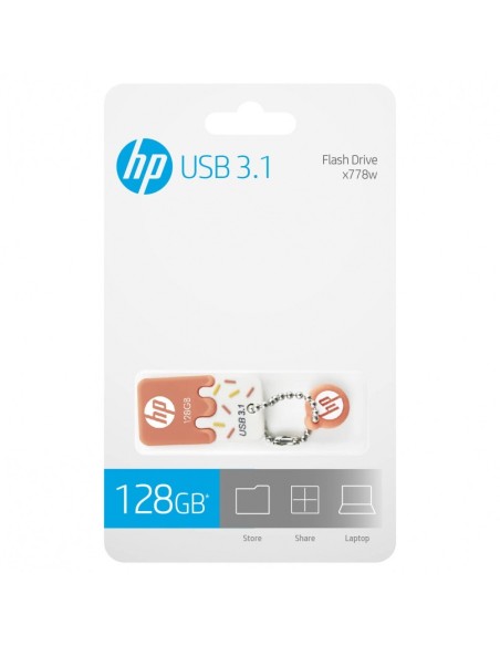 HP x778w unidad flash USB 128 GB USB tipo A 3.2 Gen 1 (3.1 Gen 1) Naranja, Blanco