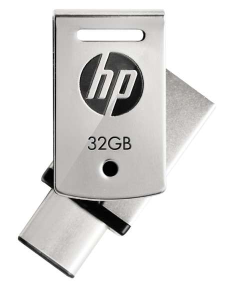 HP x5000m unidad flash USB 32 GB USB Type-A   USB Type-C 3.2 Gen 1 (3.1 Gen 1) Acero inoxidable