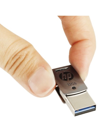 HP x5000m unidad flash USB 32 GB USB Type-A   USB Type-C 3.2 Gen 1 (3.1 Gen 1) Acero inoxidable