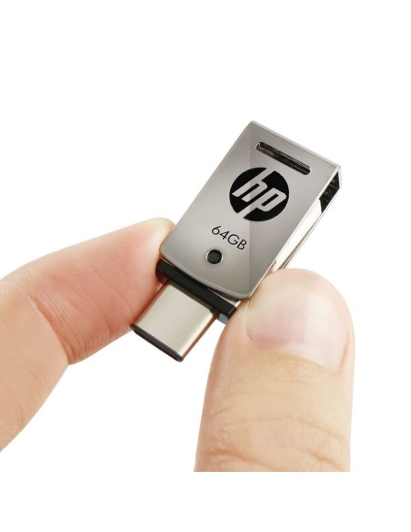 HP x5000m unidad flash USB 64 GB USB Type-A   USB Type-C 3.2 Gen 1 (3.1 Gen 1) Acero inoxidable