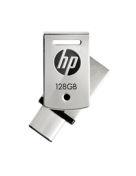HP x5000m unidad flash USB 128 GB USB Type-A   USB Type-C 3.2 Gen 1 (3.1 Gen 1) Acero inoxidable