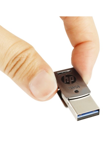 HP x5000m unidad flash USB 128 GB USB Type-A   USB Type-C 3.2 Gen 1 (3.1 Gen 1) Acero inoxidable