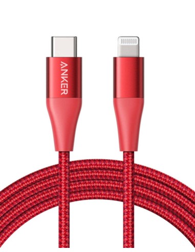 Anker PowerLine+ II cable USB 1,8 m USB C Micro-USB B Lightning Rojo