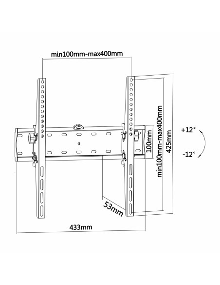 AISENS WT55T-015 soporte para TV 81,3 cm (32") Negro