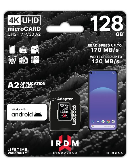 Goodram MICROCARD IRDM M2AA A2 memoria flash 128 GB MicroSDHC UHS-I