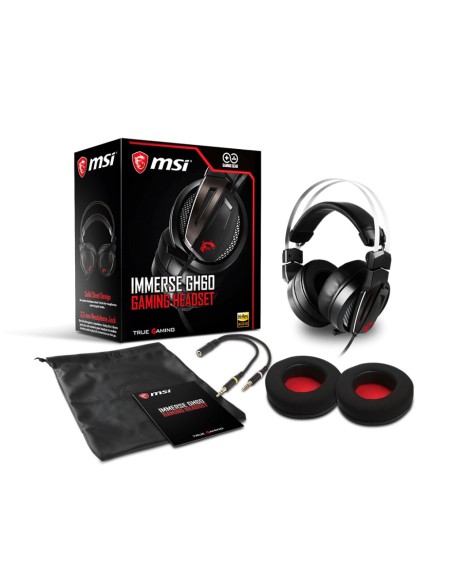 MSI Immerse GH60 Binaural Diadema Negro, Rojo