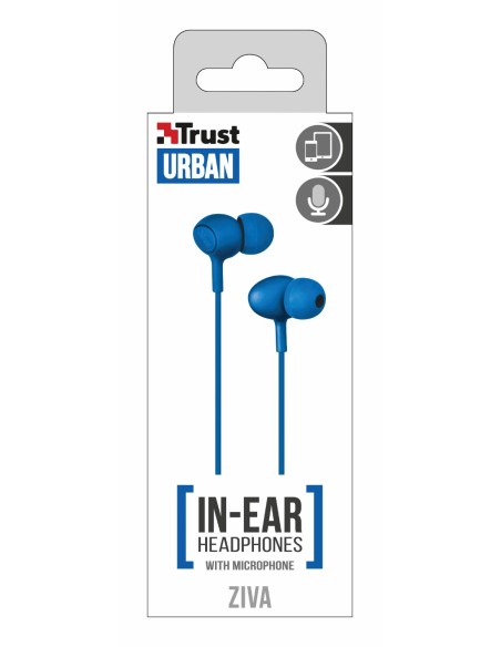 Trust Ziva Auriculares Dentro de oído Conector de 3,5 mm Azul
