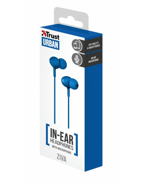 Trust Ziva Auriculares Dentro de oído Conector de 3,5 mm Azul